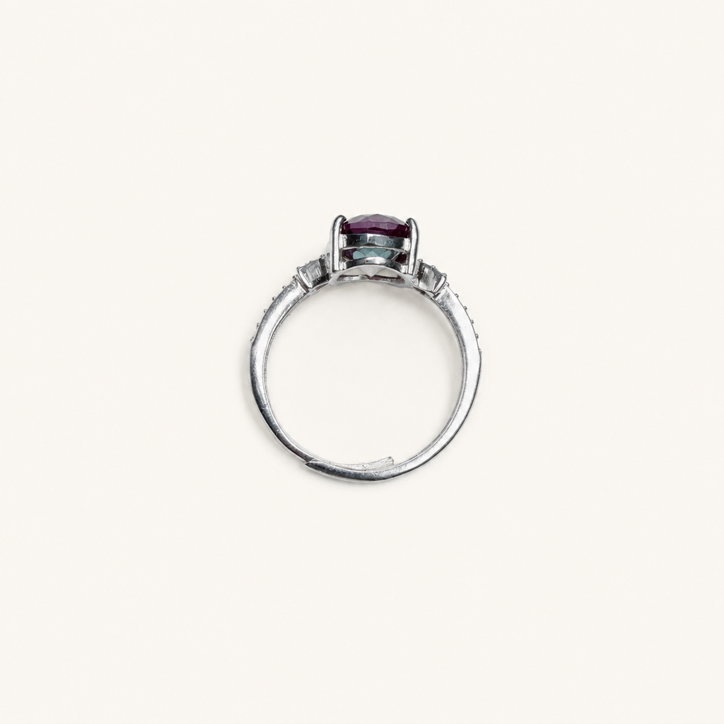 Finespun Lab-Grown Alexandrite Ring upright view