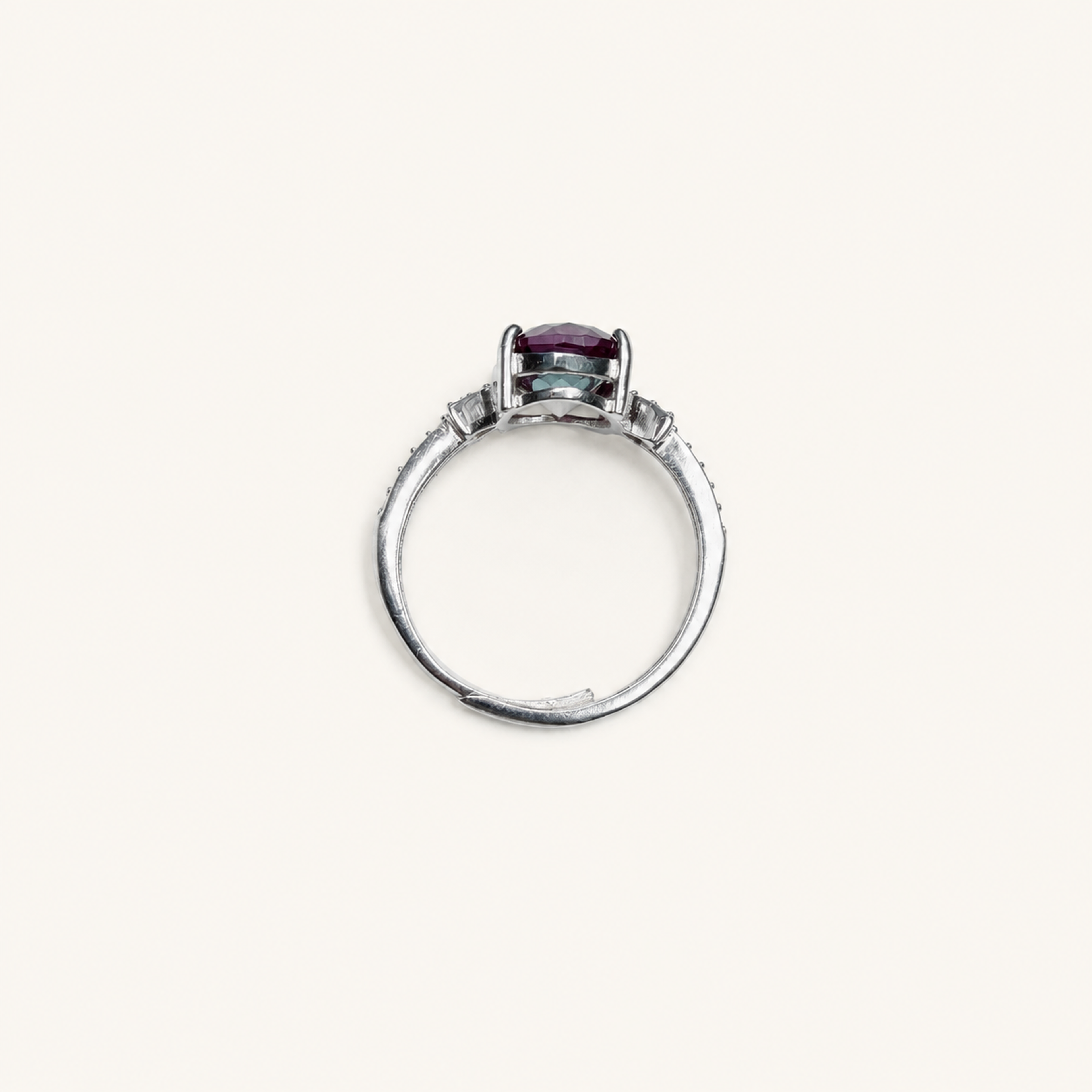 Finespun Lab-Grown Alexandrite Ring upright view