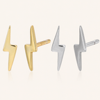 Sterling Silver Lightning Bolt Stud Earrings