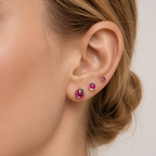 Titanium Gradient Red Crystal Flat Back Stud Earrings