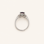 Lattice Halo Lab-Grown Alexandrite Ring upright view