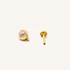 Titanium Light Gray Crystal Flat Back Stud Earrings