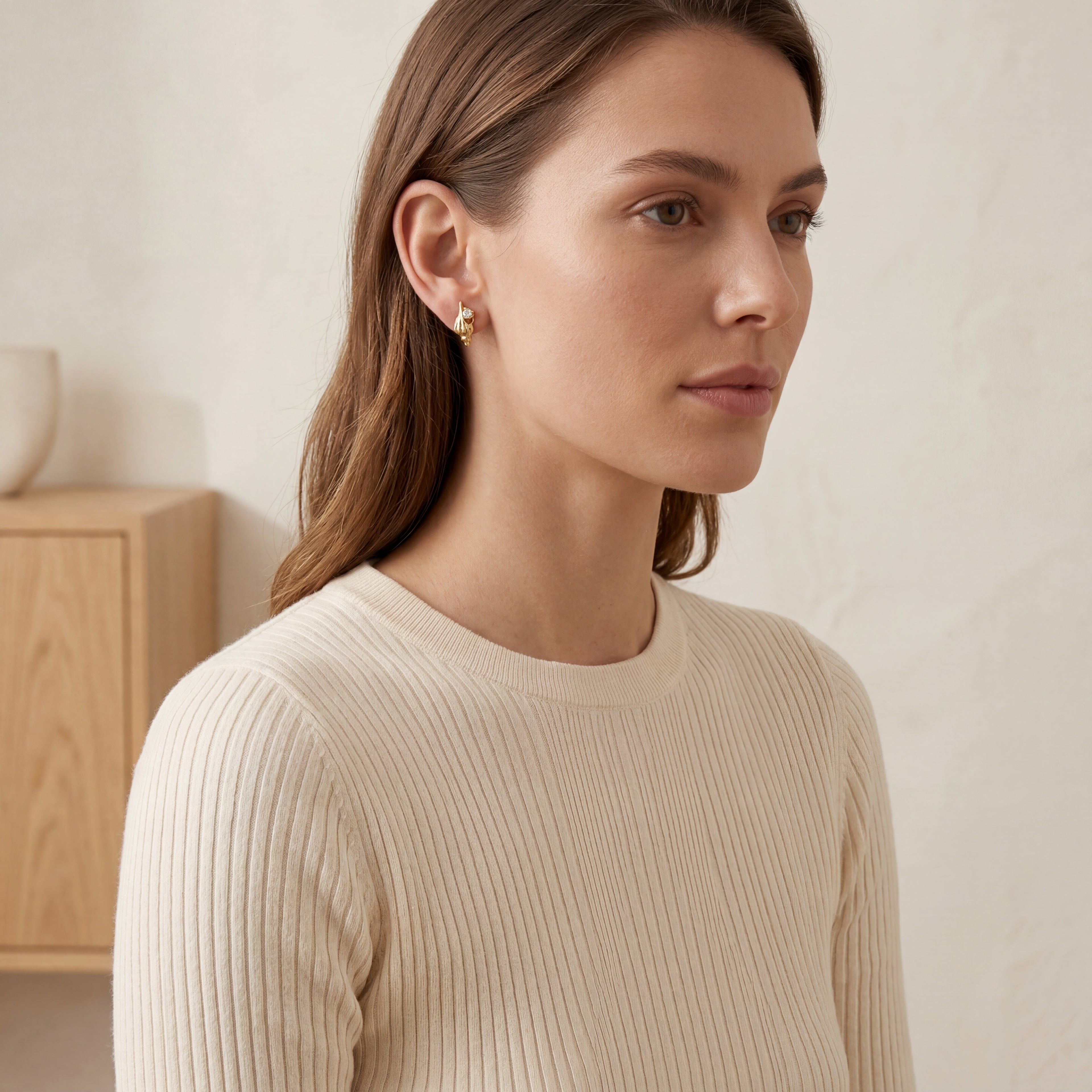 Shell Spiral Titanium Stud Earrings - image 3