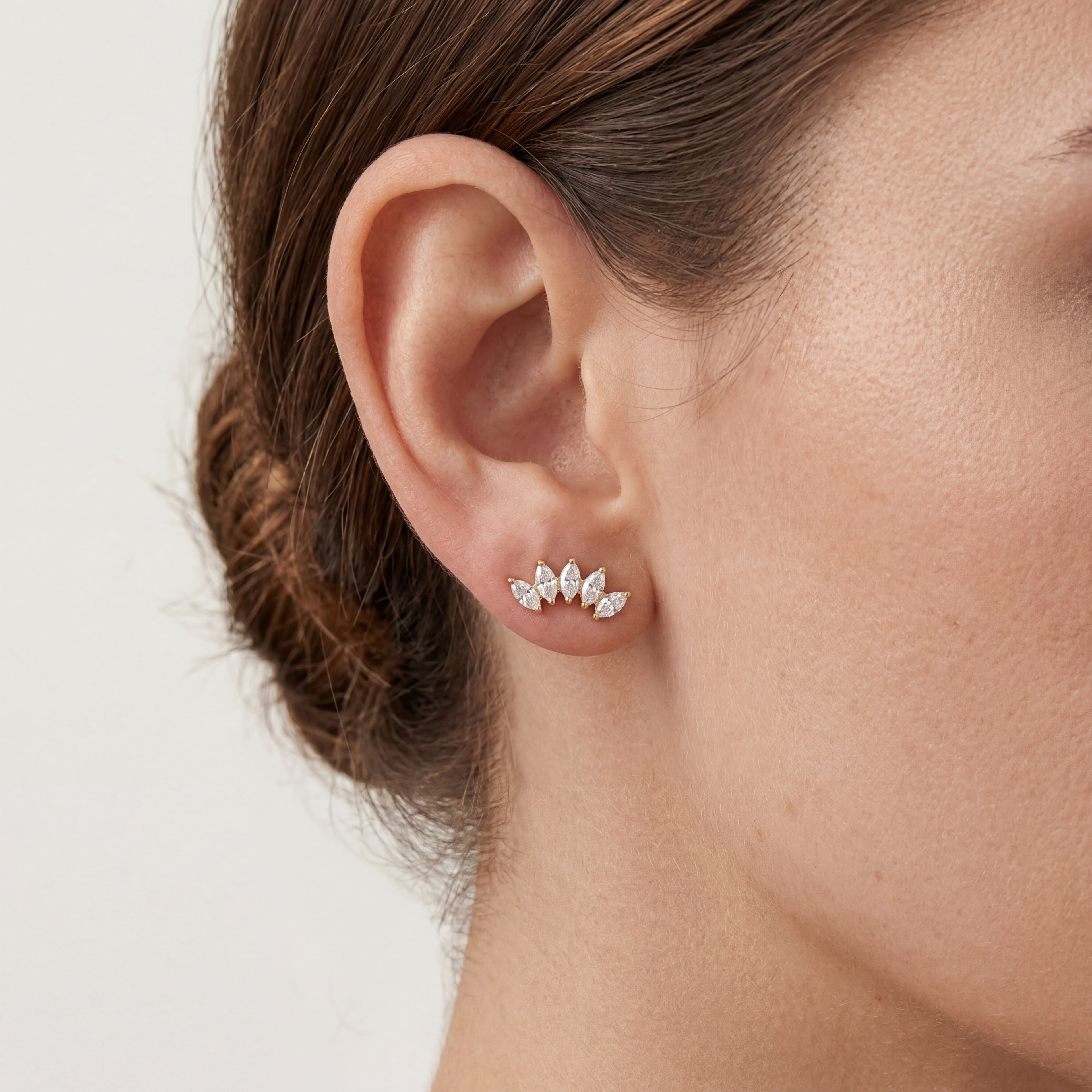 Marquise Cluster Titanium Stud Earrings - image 2