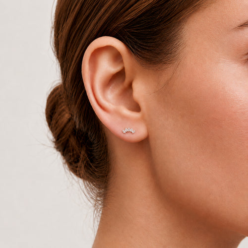 Marquise Cluster Titanium Stud Earrings - image 2