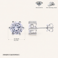 Sterling Silver Six-Prong Moissanite Stud Earrings - Platinum / 5mm