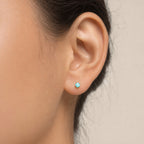 Titanium Amazonite Flat Back Stud Earrings