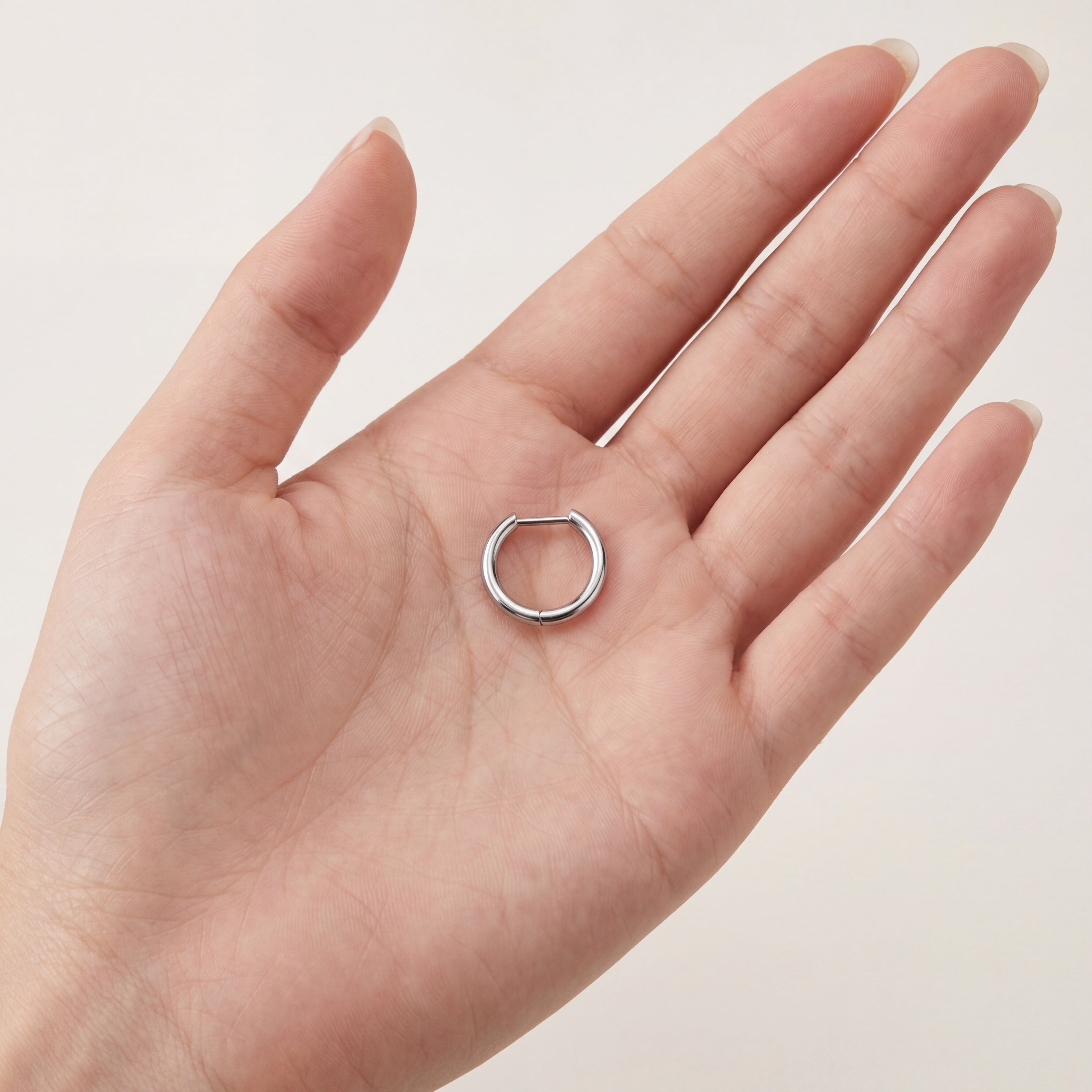 Smooth Oval Titanium Hoop Earrings - image 4