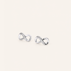 Sterling Silver Figure-Eight Zirconia Stud Earrings detail
