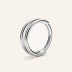 Double Orbit Titanium Hoop Earrings - Silver