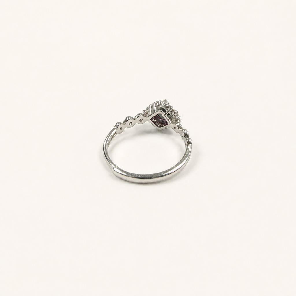 Woven Halo Lab-Grown Alexandrite Ring side view