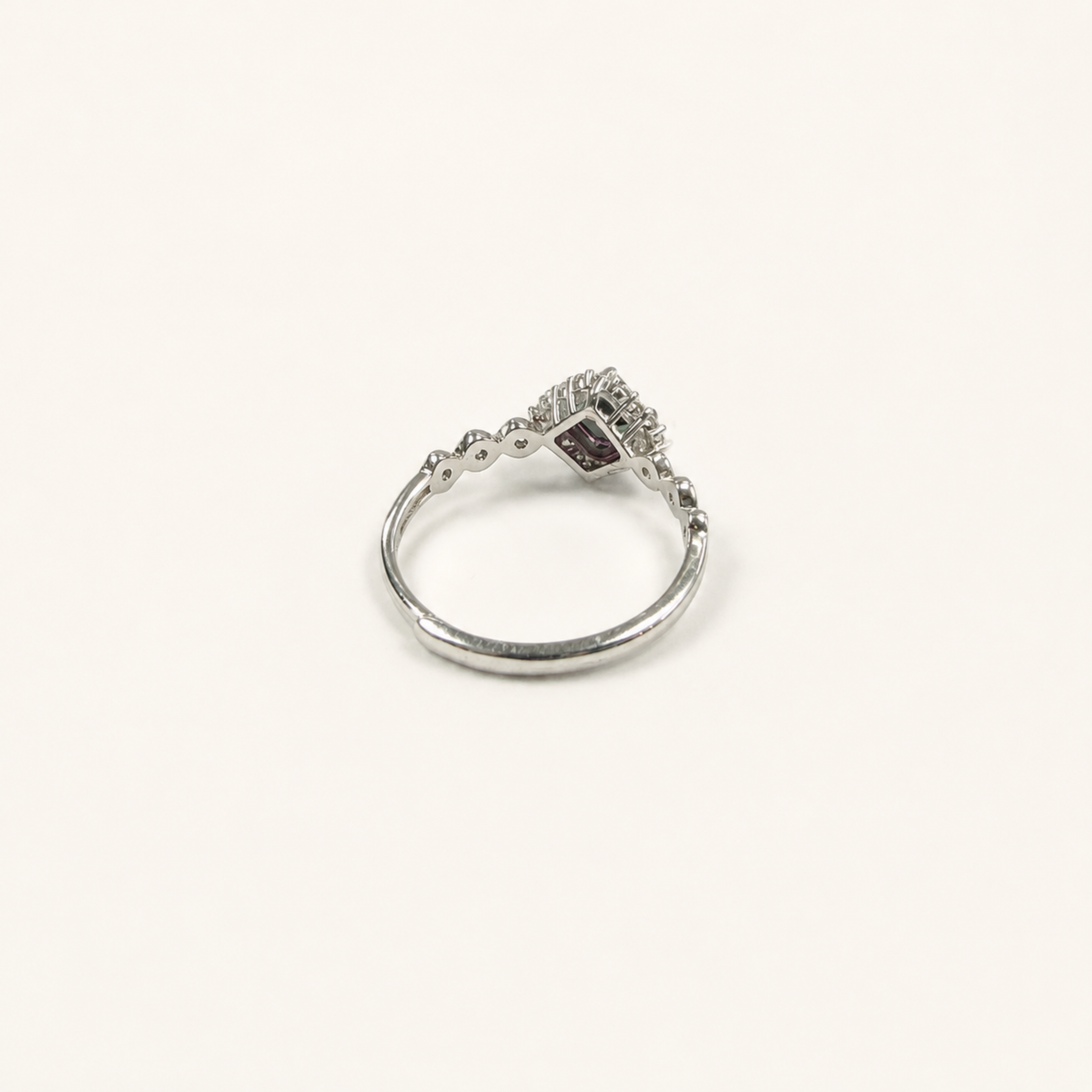 Woven Halo Lab-Grown Alexandrite Ring side view