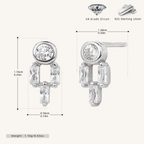 Sterling Silver Dainty Zirconia Stud Earrings - Platinum