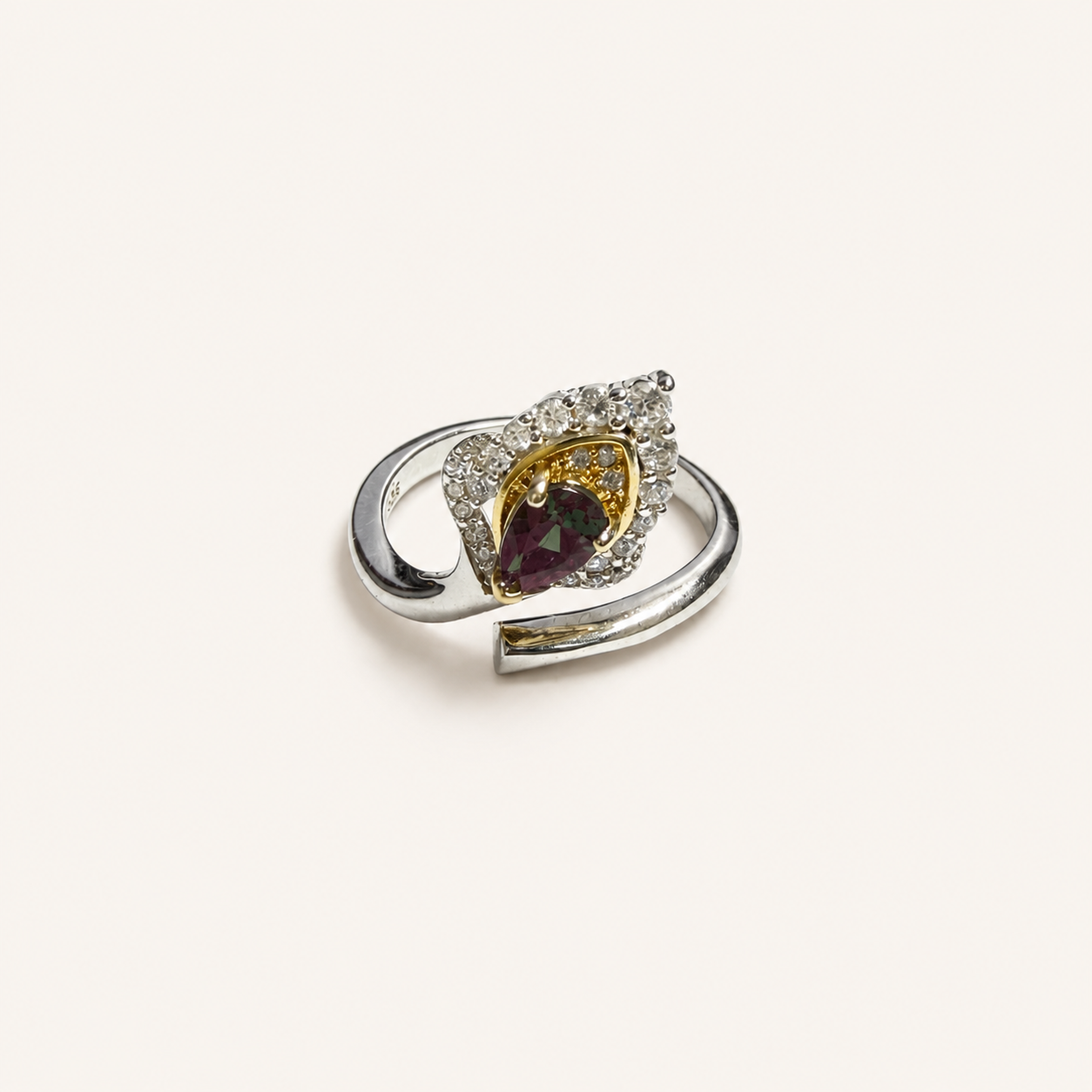 Gilded Plume Lab-Grown Alexandrite Ring