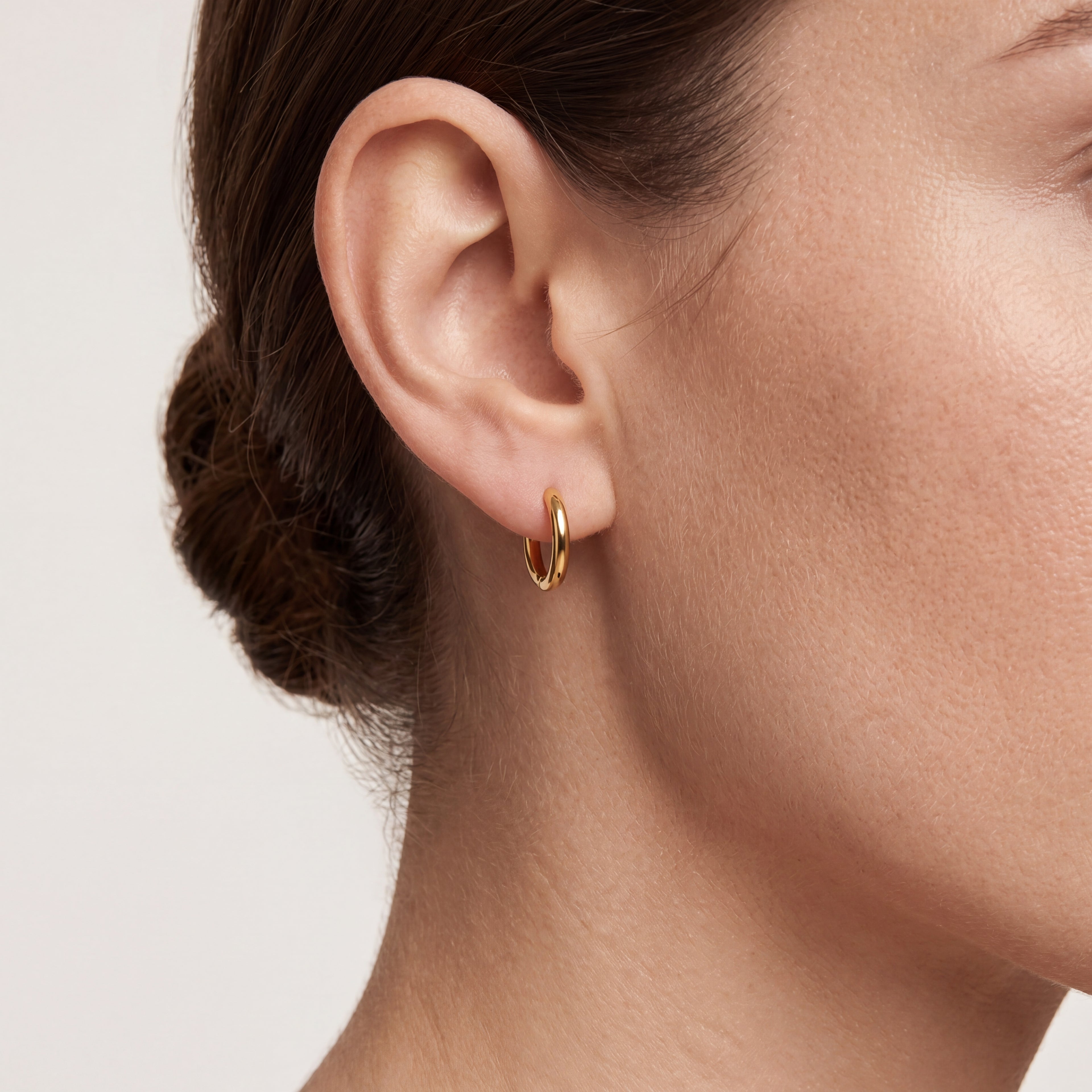 Smooth Oval Titanium Hoop Earrings - image 2