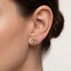 Knot Crystal Titanium Stud Earrings - image 2