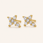 Sterling Silver Zirconia Cross Stud Earrings detail view