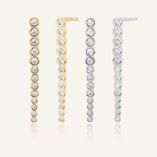 Sterling Silver Zirconia Bar Stud Earrings