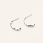 Sterling Silver Petal Half-Arc Stud Earrings detail view