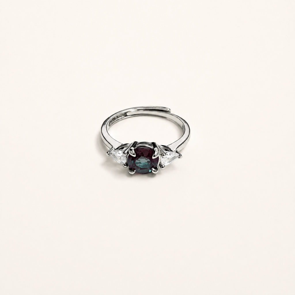 Triune Lab-Grown Alexandrite Ring