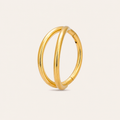 Parallel Line Titanium Hoop Earrings - Gold