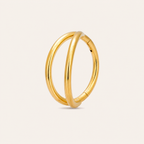 Parallel Line Titanium Hoop Earrings - Gold