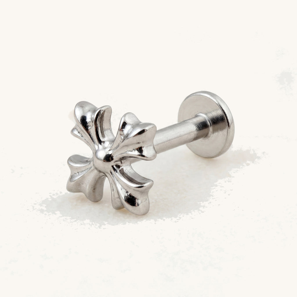 Cross Titanium Stud Earrings - Silver