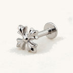 Cross Titanium Stud Earrings - Silver