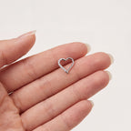Crystal Heart Titanium Hoop Earrings - image 4