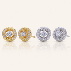 Sterling Silver Zirconia Twist Stud Earrings