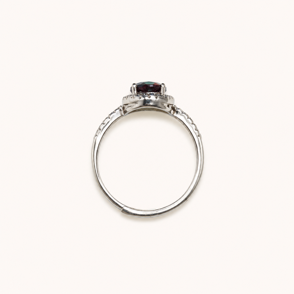 Interlace Lab-Grown Alexandrite Ring upright view