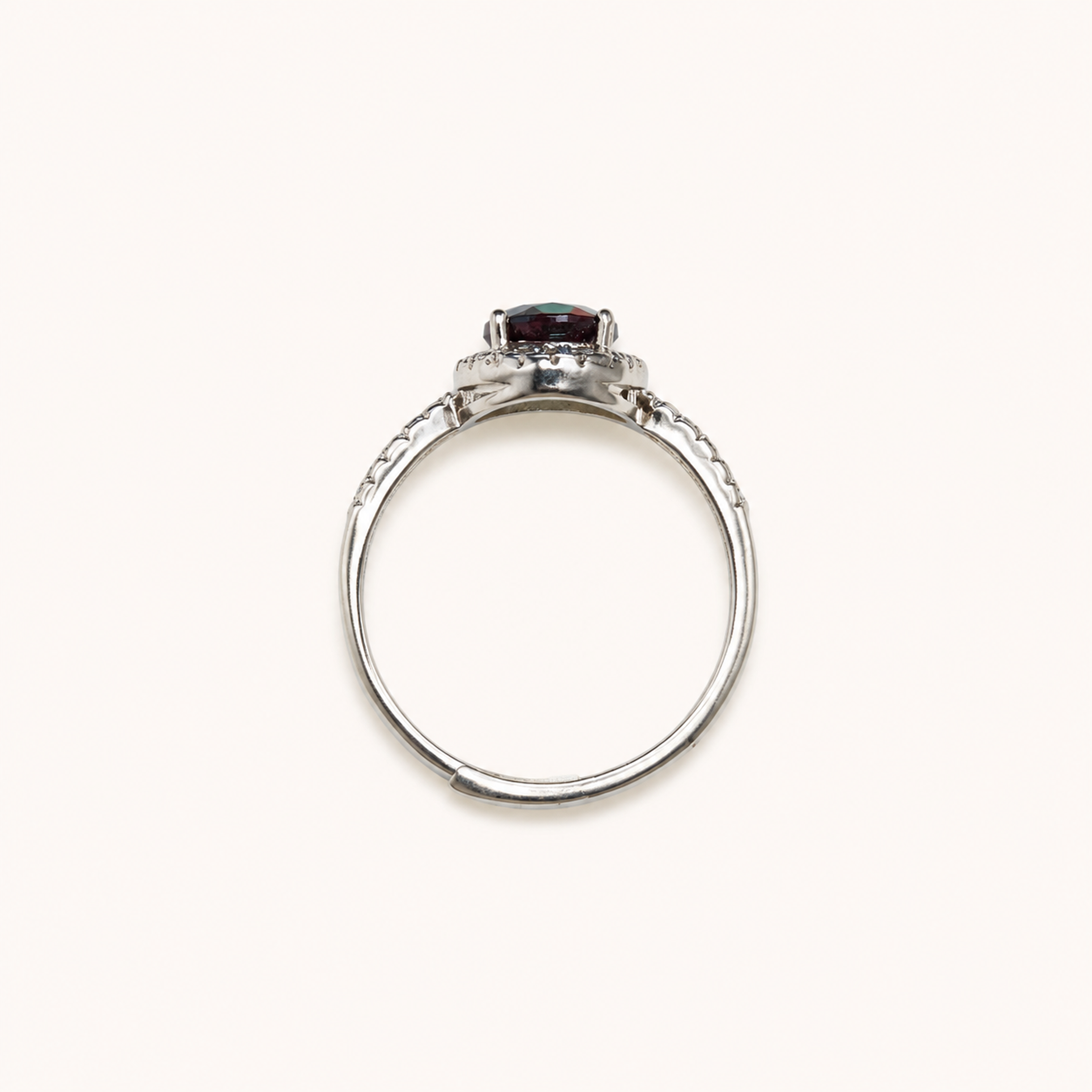 Interlace Lab-Grown Alexandrite Ring upright view