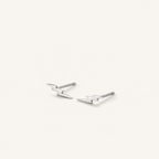 Sterling Silver Lightning Bolt Stud Earrings detail