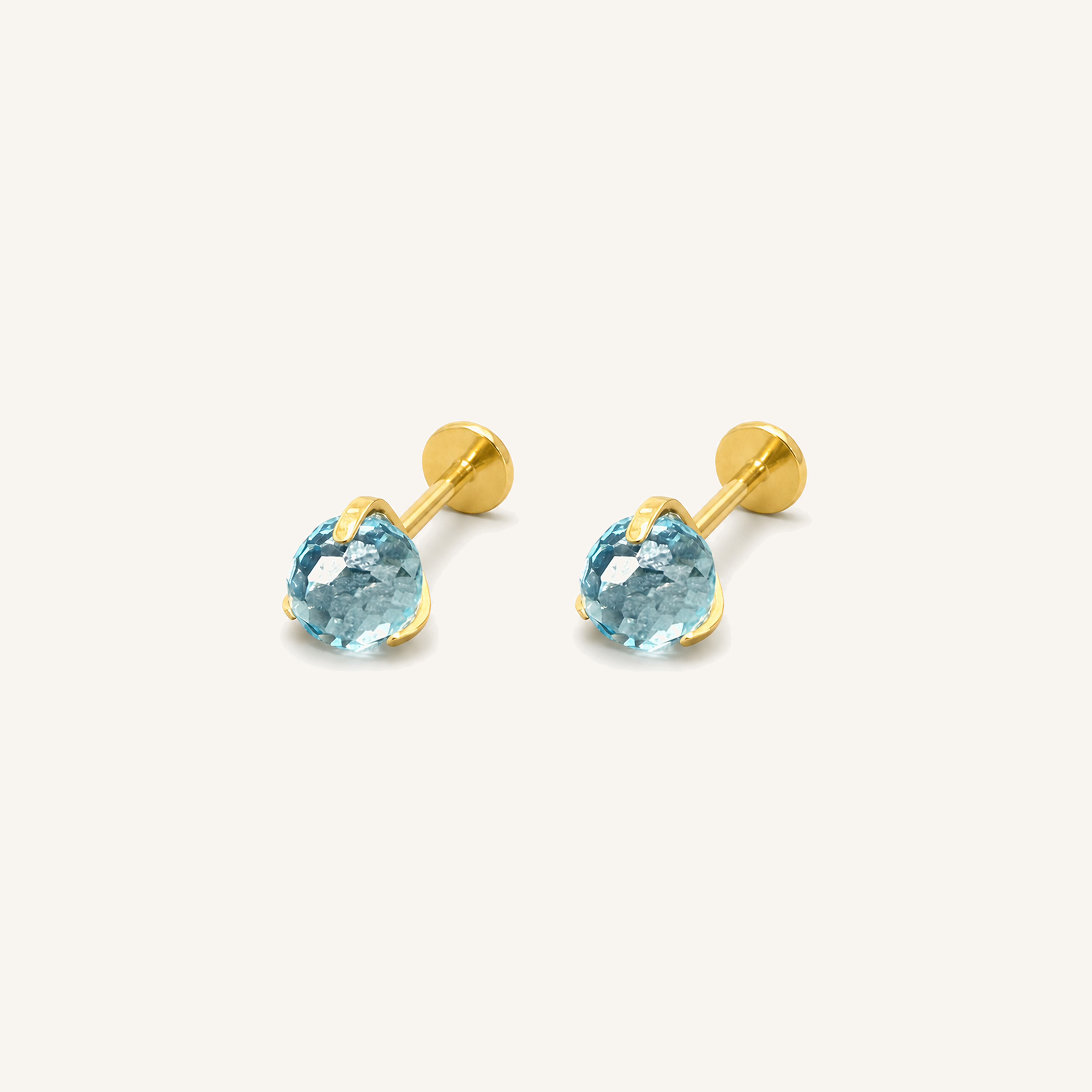 Titanium Red Crystal Flat Back Stud Earrings