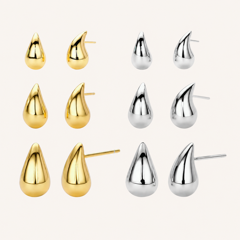 Sterling Silver Teardrop Stud Earrings