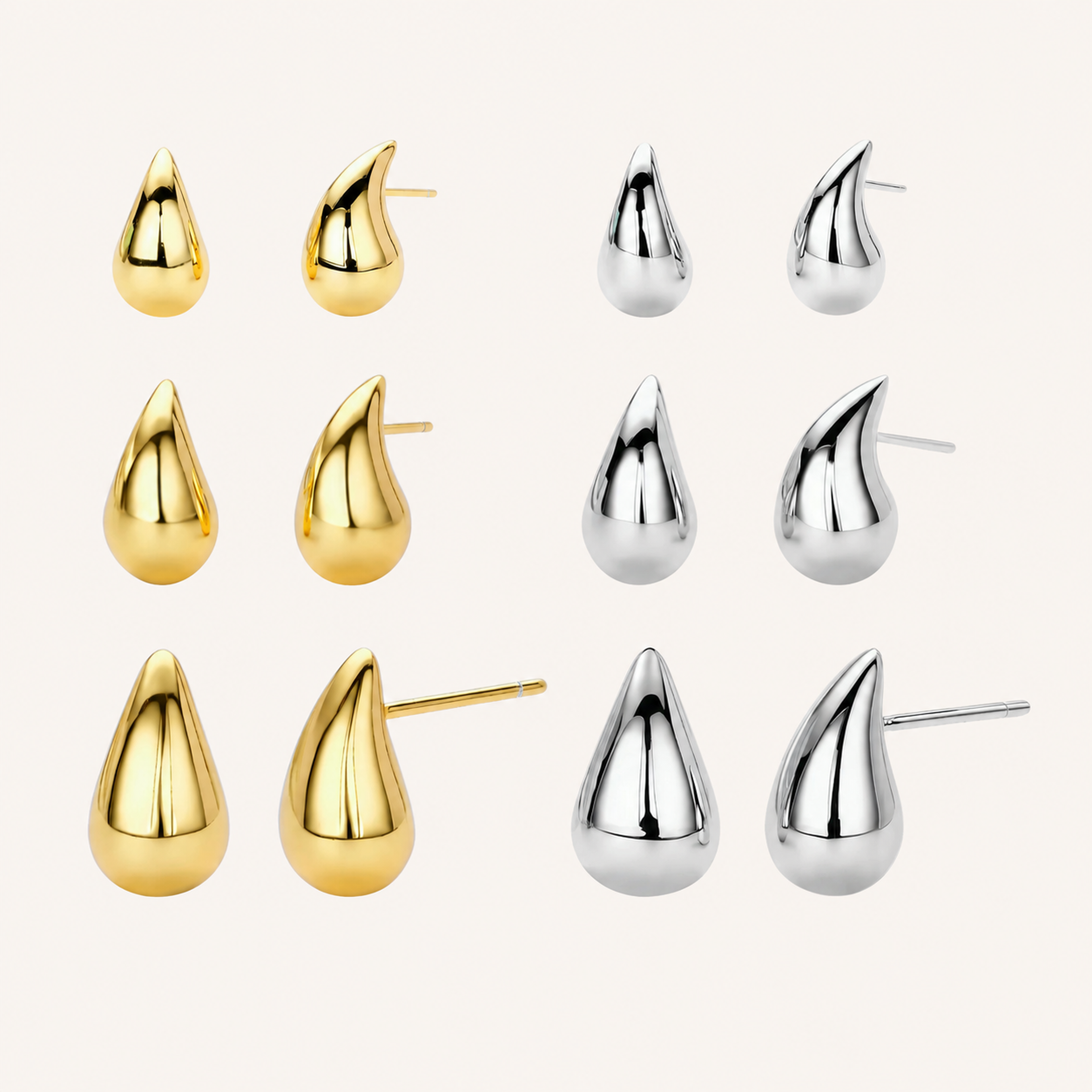 Sterling Silver Teardrop Stud Earrings