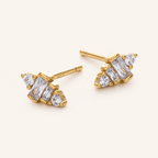 Sterling Silver Petite Zirconia Stud Earrings detail view