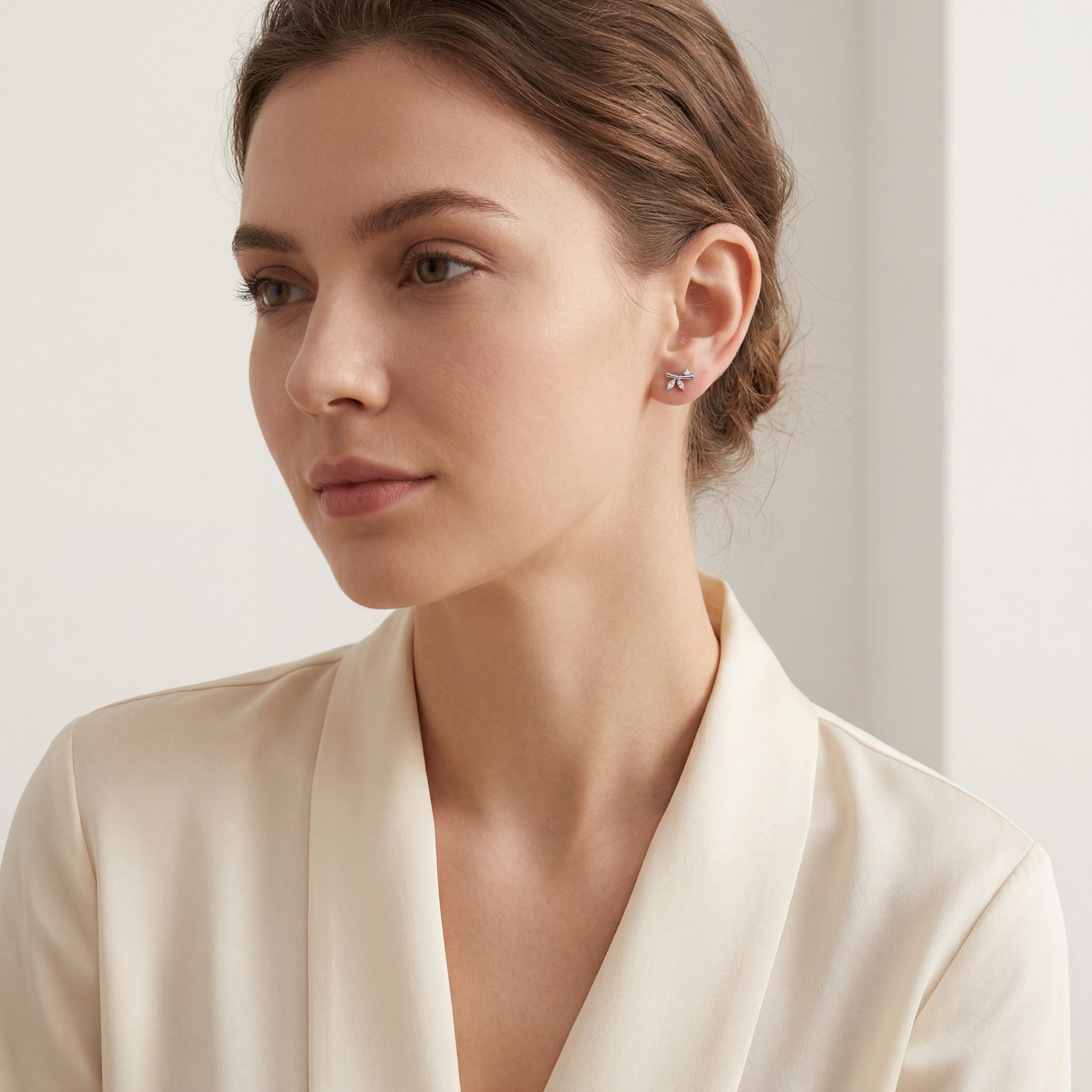 Bamboo Titanium Stud Earrings - image 3