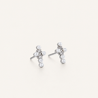 Sterling Silver Pearl Stud Earrings detail