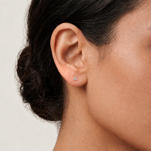 Petite Flower Titanium Stud Earrings - image 2