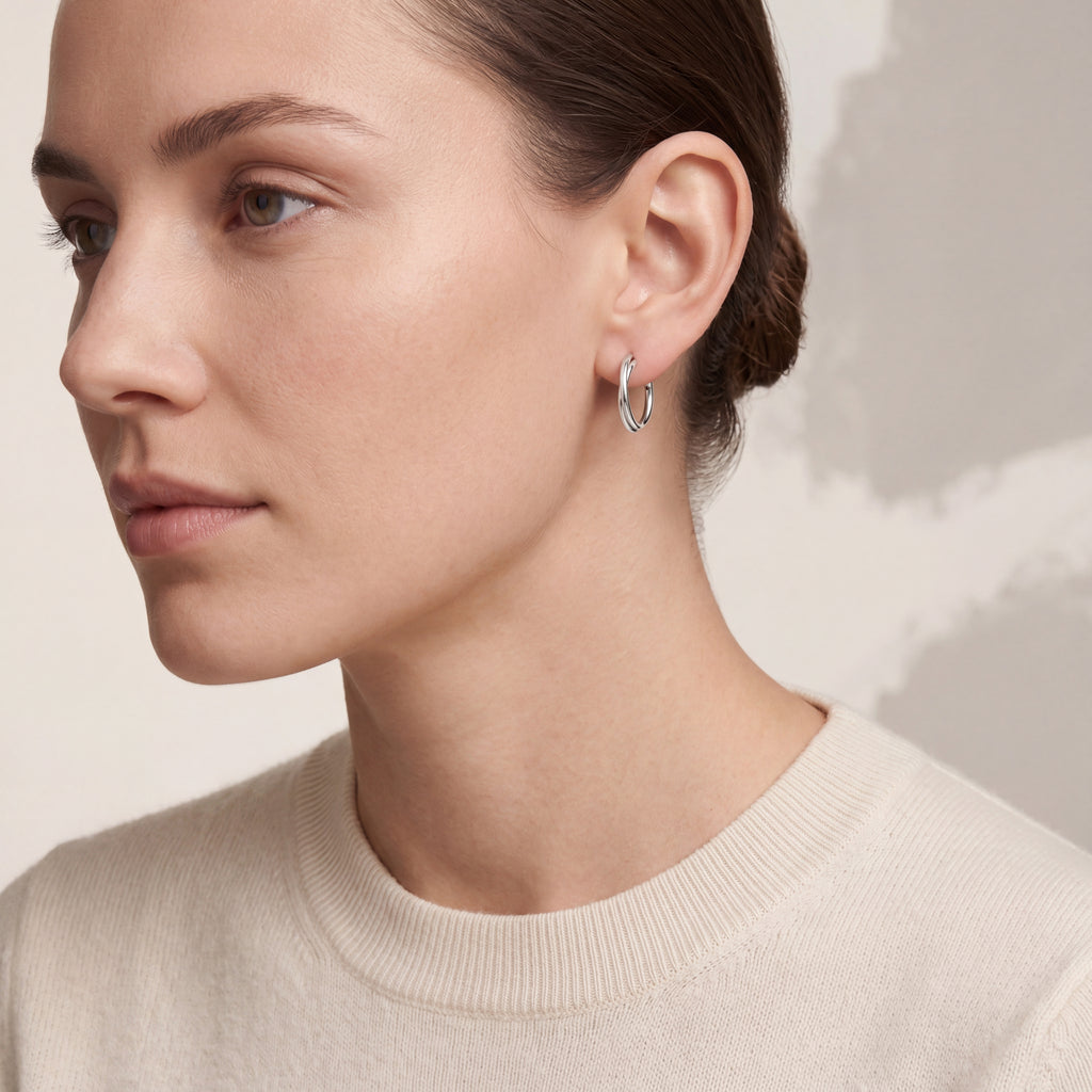 Smooth Seamless Titanium Hoop Earrings - image 3