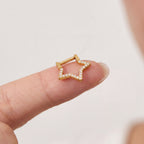 Crystal Star Titanium Hoop Earrings - image 4