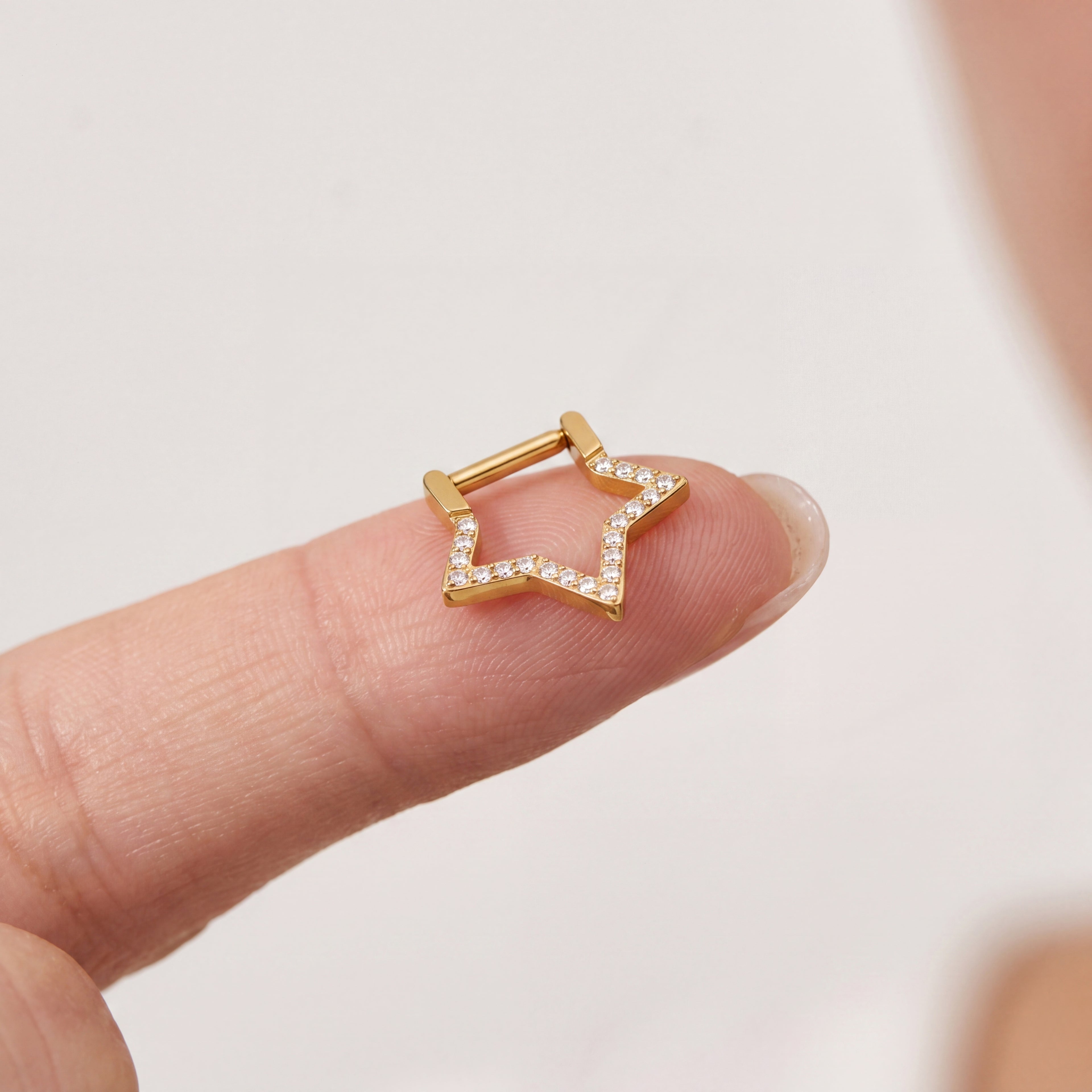 Crystal Star Titanium Hoop Earrings - image 4