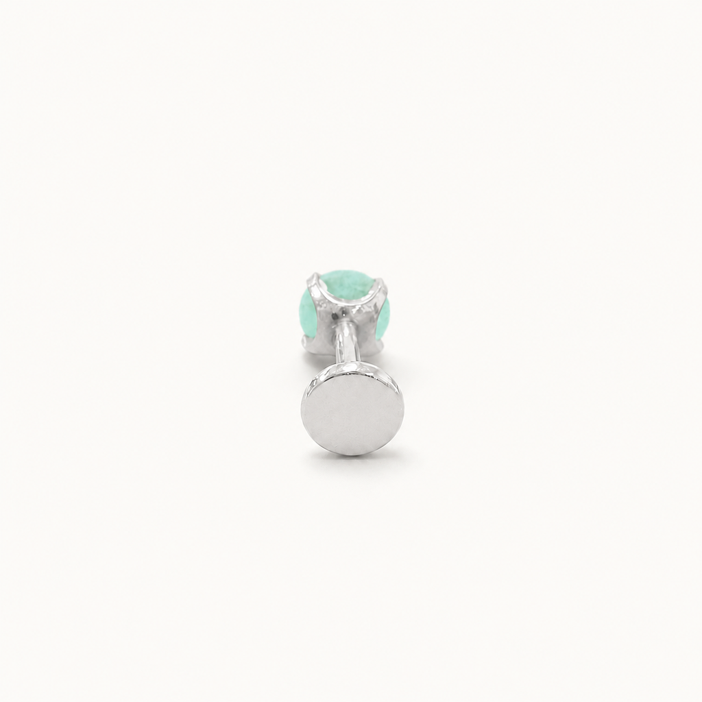 Titanium Amazonite Flat Back Stud Earrings