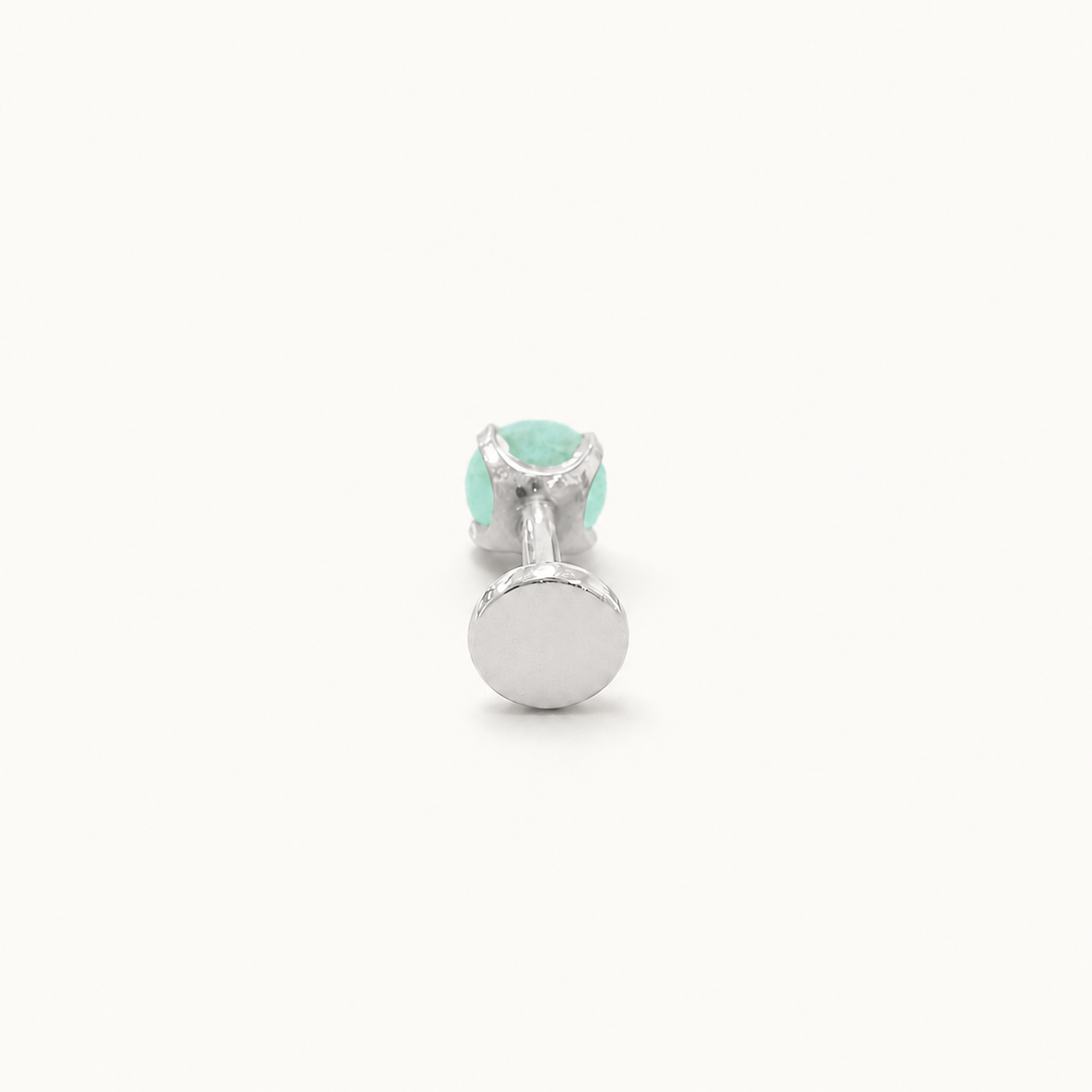 Titanium Amazonite Flat Back Stud Earrings