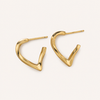 Sterling Silver Polished Heart Twist Stud Earrings detail view