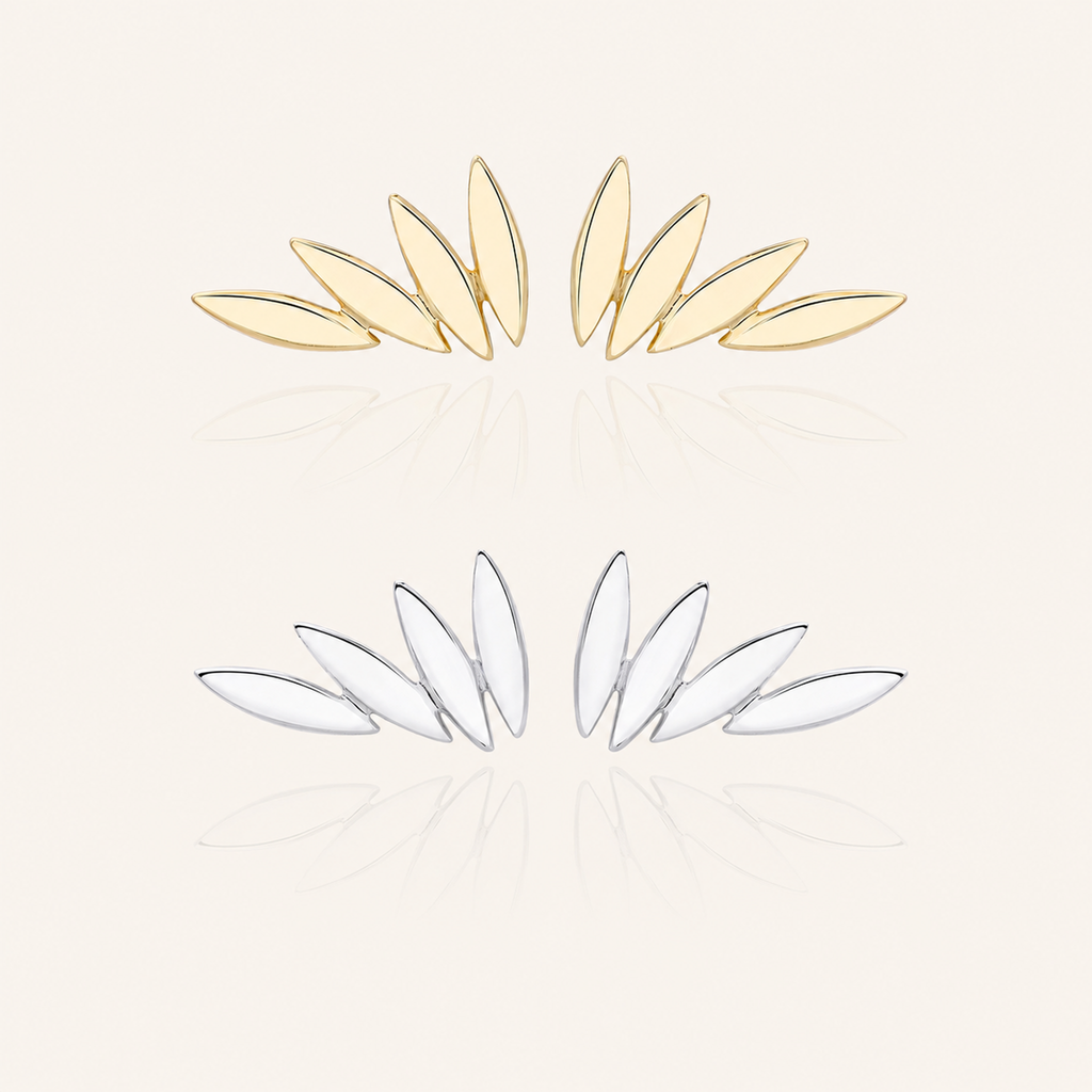 Sterling Silver Leaf Stud Earrings