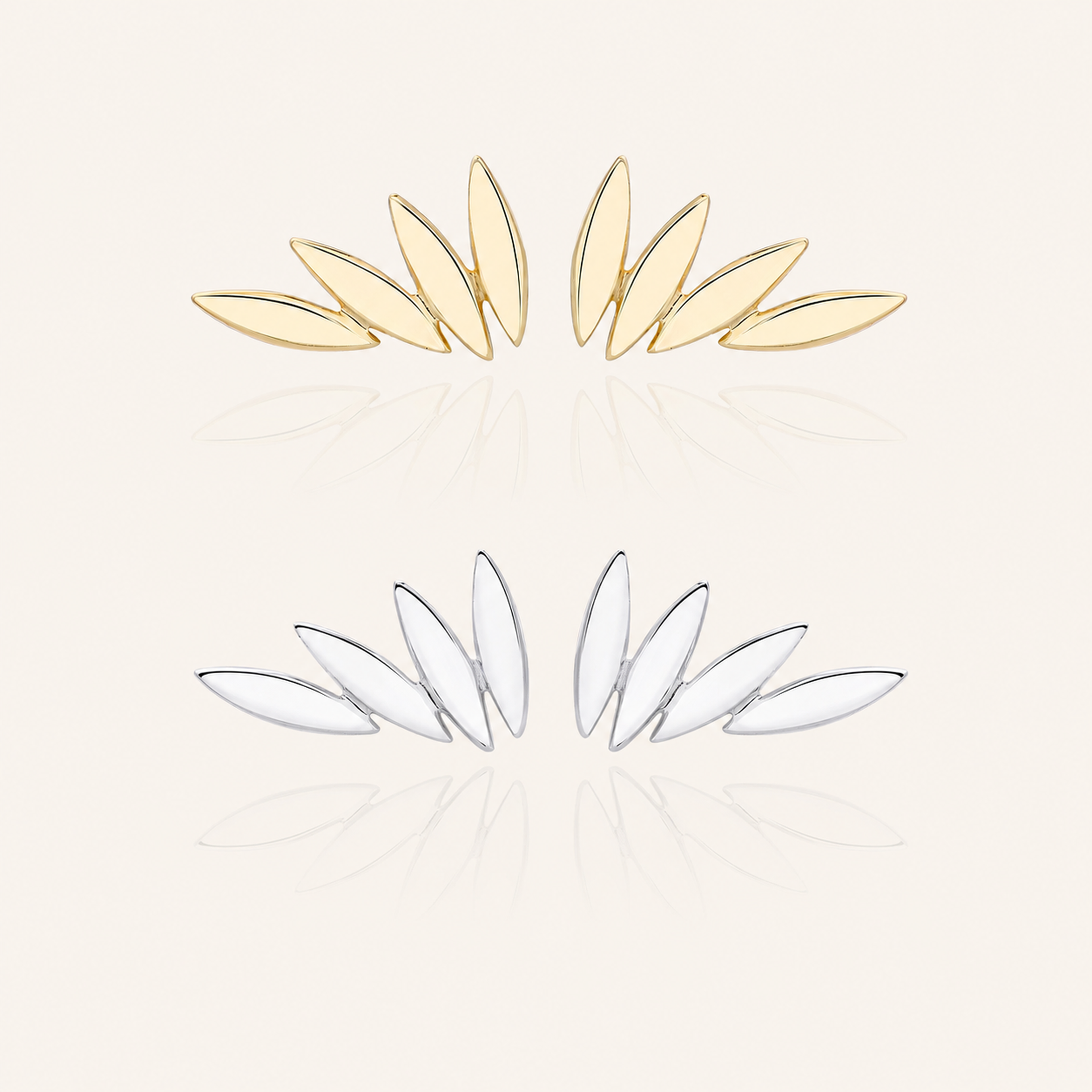 Sterling Silver Leaf Stud Earrings