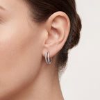 Twin Pave Titanium Hoop Earrings - image 2