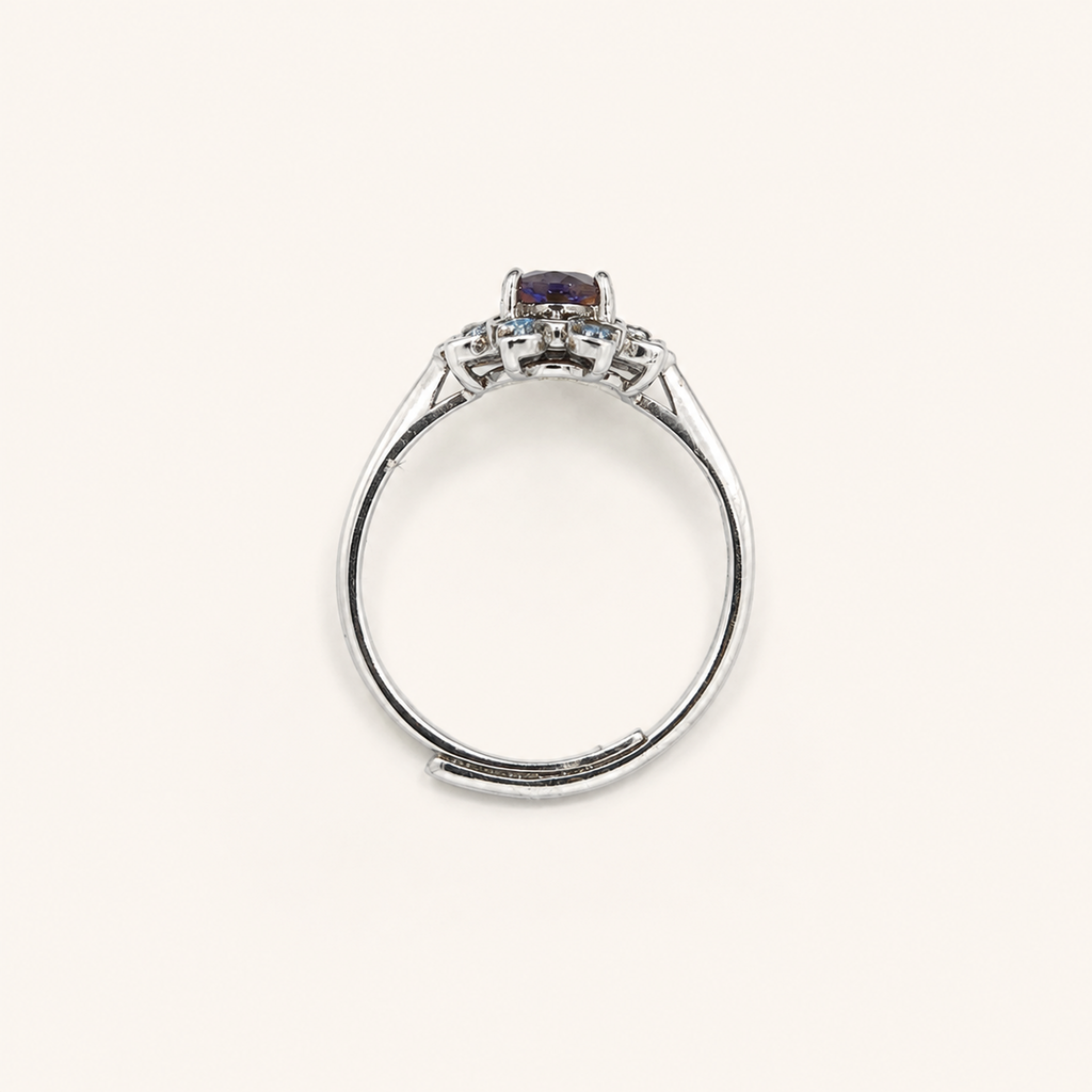 Sunpetal Lab-Grown Alexandrite Ring upright view
